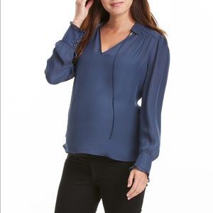 NWT Maternity-Friendly Parker Blue Silk Top